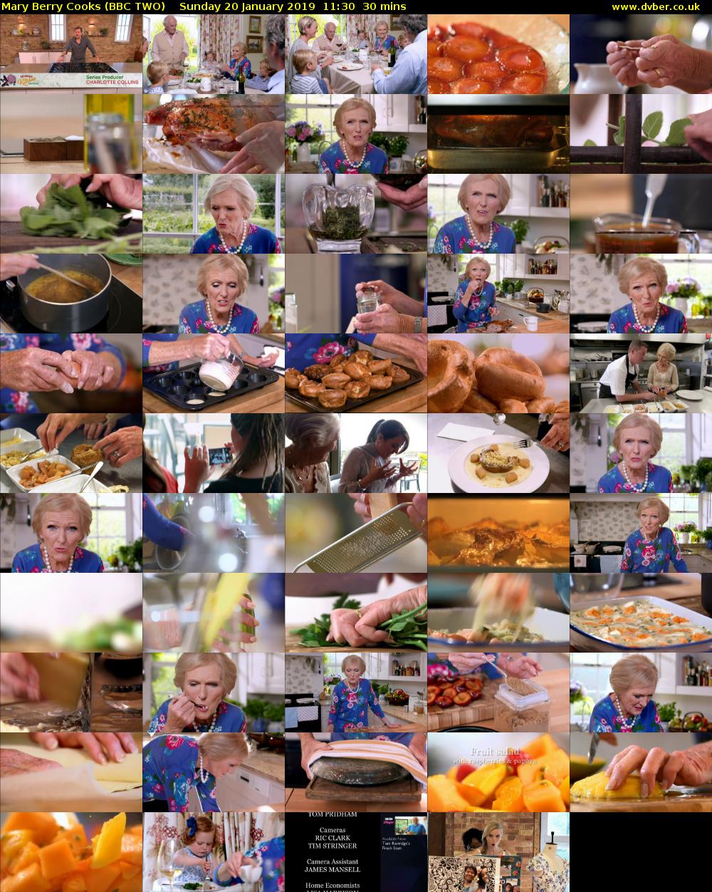 Mary Berry Cooks (BBC TWO) Sunday 20 January 2019 11:30 - 12:00