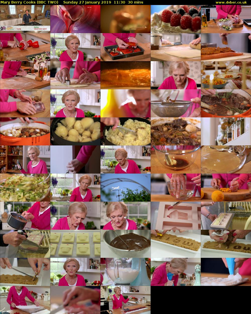 Mary Berry Cooks (BBC TWO) Sunday 27 January 2019 11:30 - 12:00