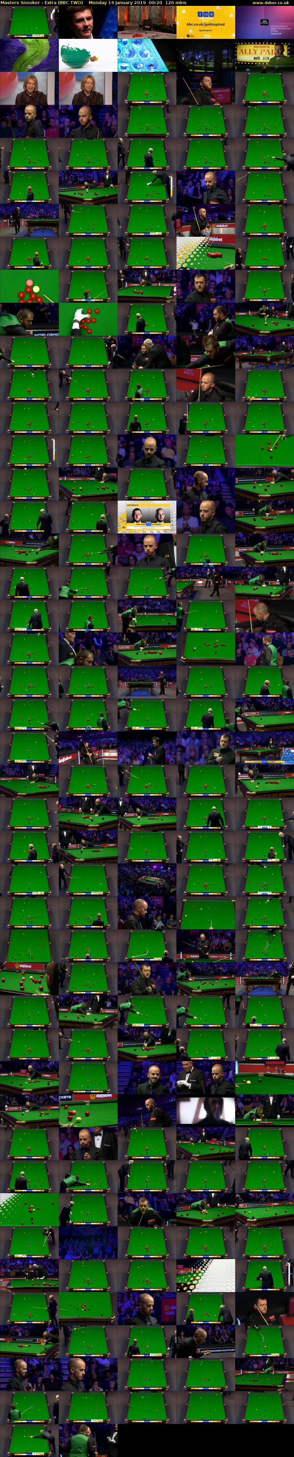 Masters Snooker - Extra (BBC TWO) Monday 14 January 2019 00:20 - 02:20