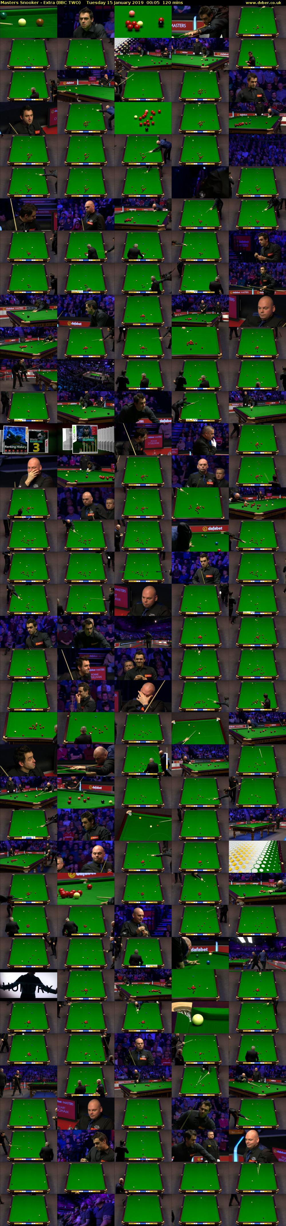 Masters Snooker - Extra (BBC TWO) Tuesday 15 January 2019 00:05 - 02:05