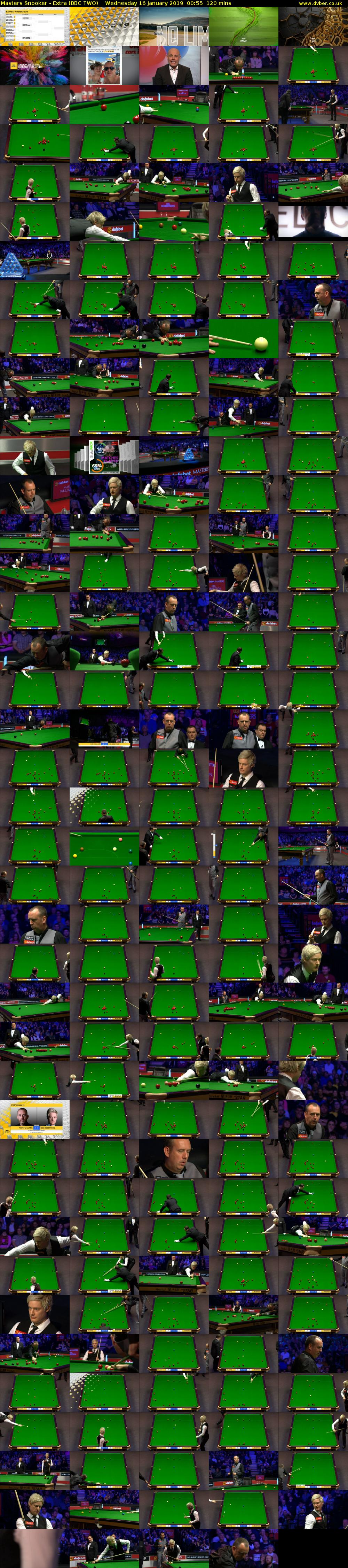 Masters Snooker - Extra (BBC TWO) Wednesday 16 January 2019 00:55 - 02:55
