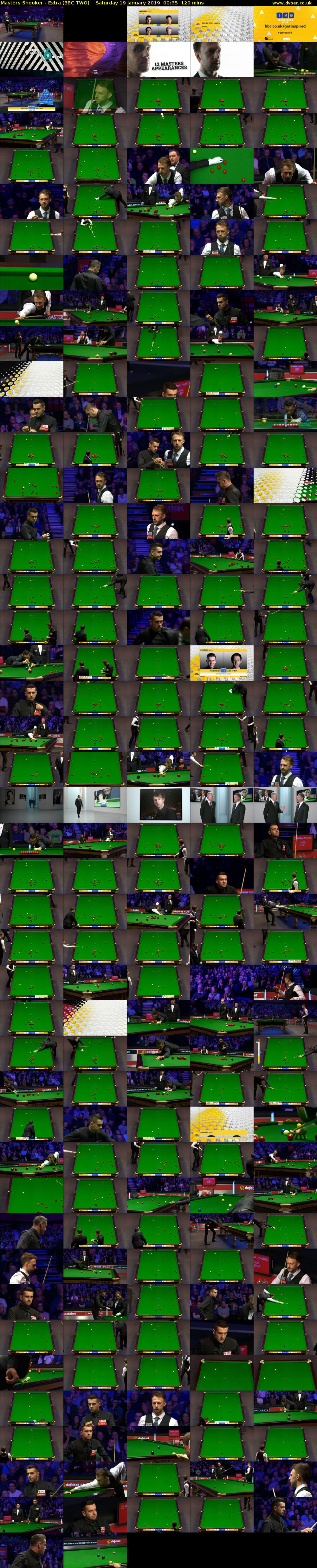 Masters Snooker - Extra (BBC TWO) Saturday 19 January 2019 00:35 - 02:35