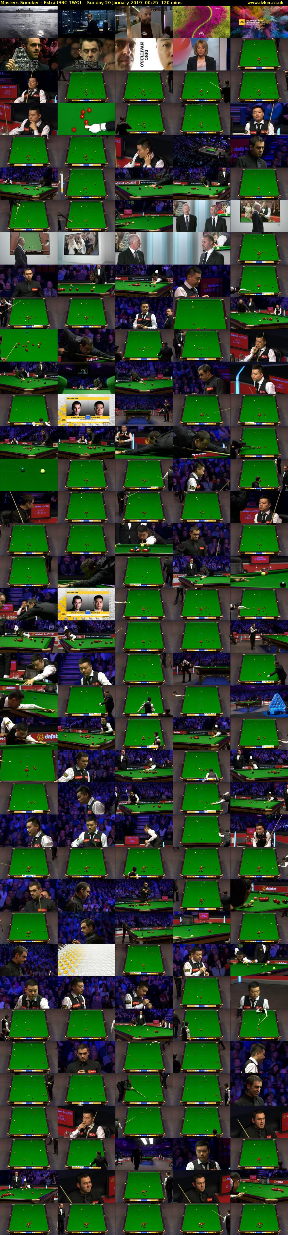 Masters Snooker - Extra (BBC TWO) Sunday 20 January 2019 00:25 - 02:25