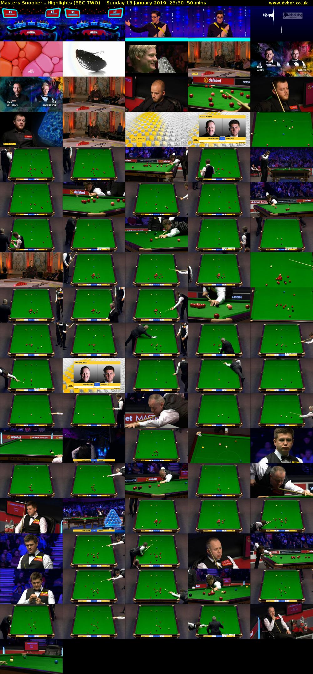 Masters Snooker - Highlights (BBC TWO) Sunday 13 January 2019 23:30 - 00:20