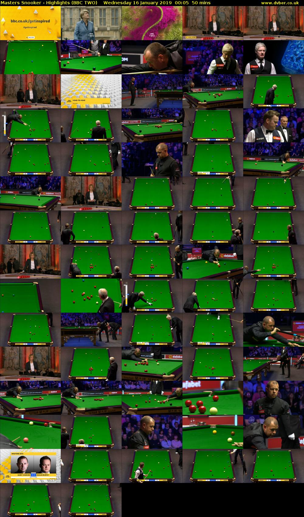 Masters Snooker - Highlights (BBC TWO) Wednesday 16 January 2019 00:05 - 00:55