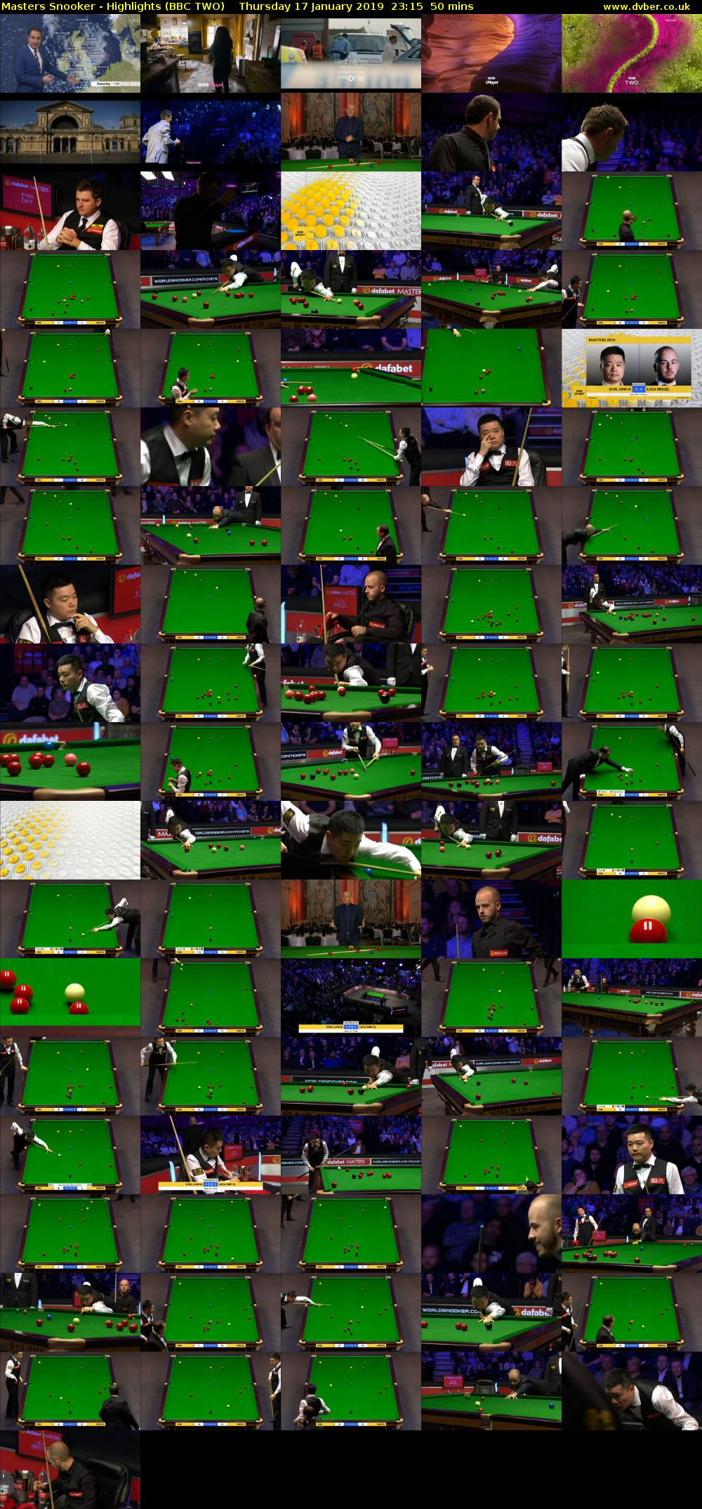 Masters Snooker - Highlights (BBC TWO) Thursday 17 January 2019 23:15 - 00:05