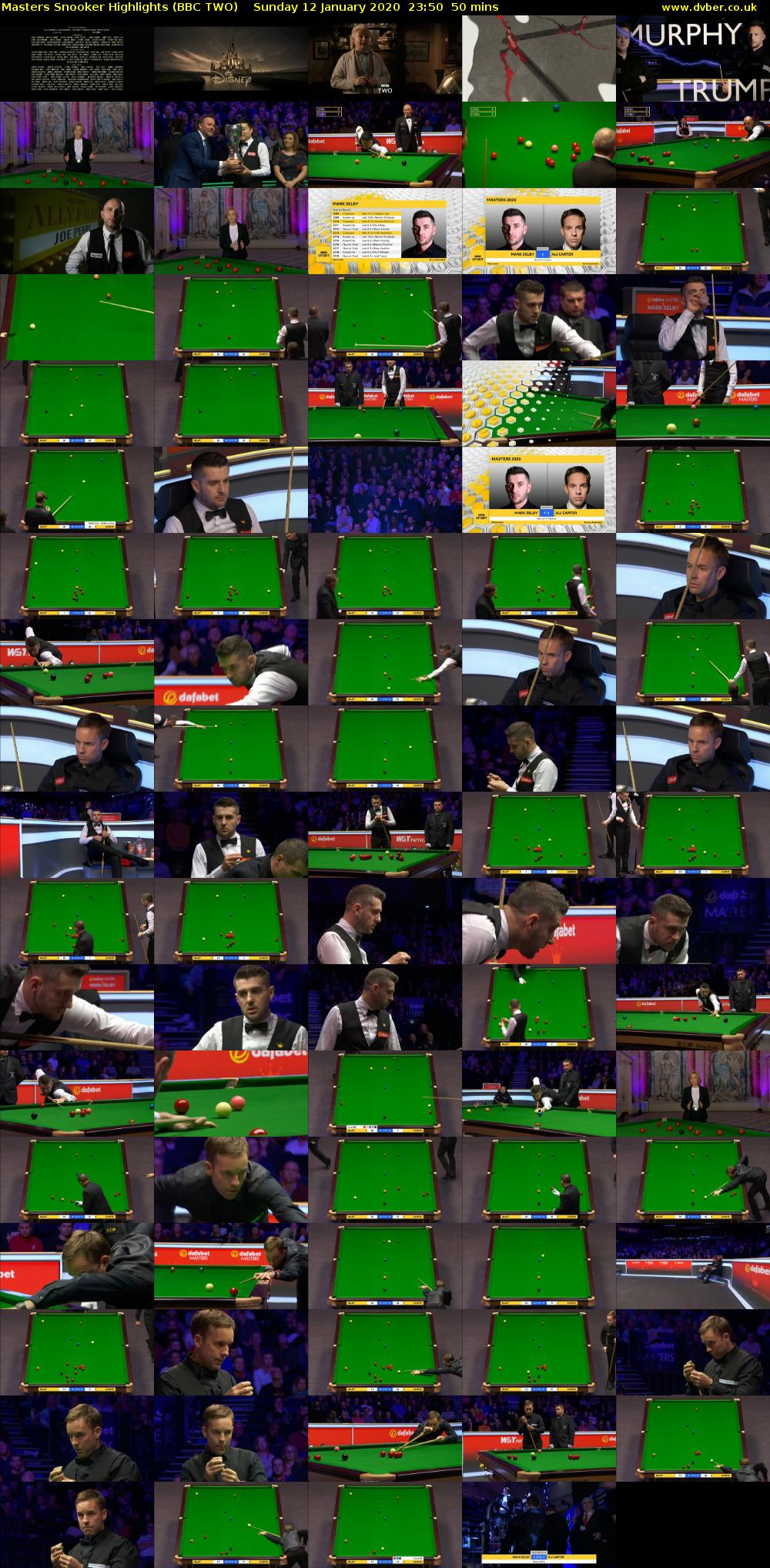 Masters Snooker Highlights (BBC TWO) Sunday 12 January 2020 23:50 - 00:40