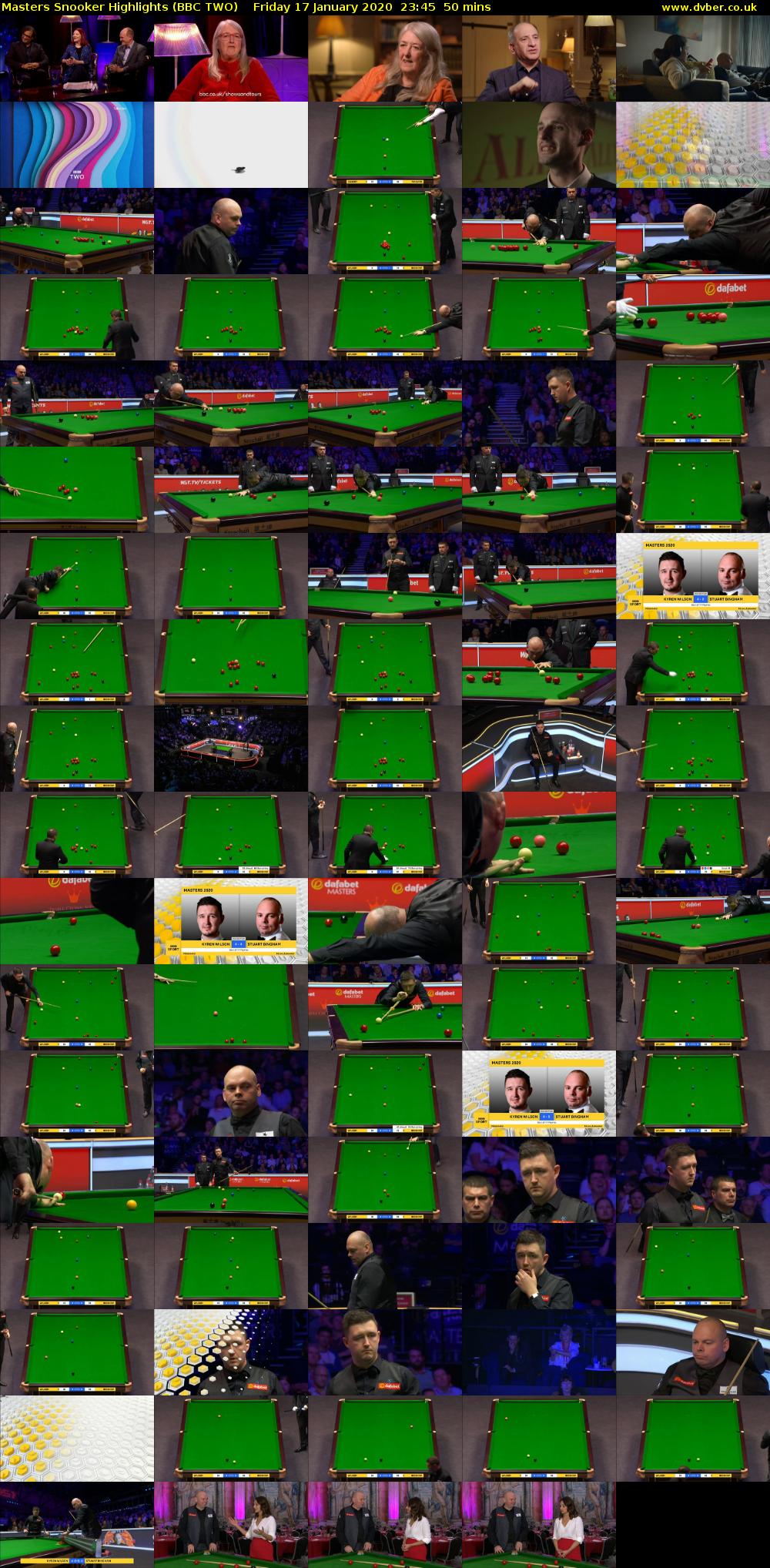 Masters Snooker Highlights (BBC TWO) Friday 17 January 2020 23:45 - 00:35