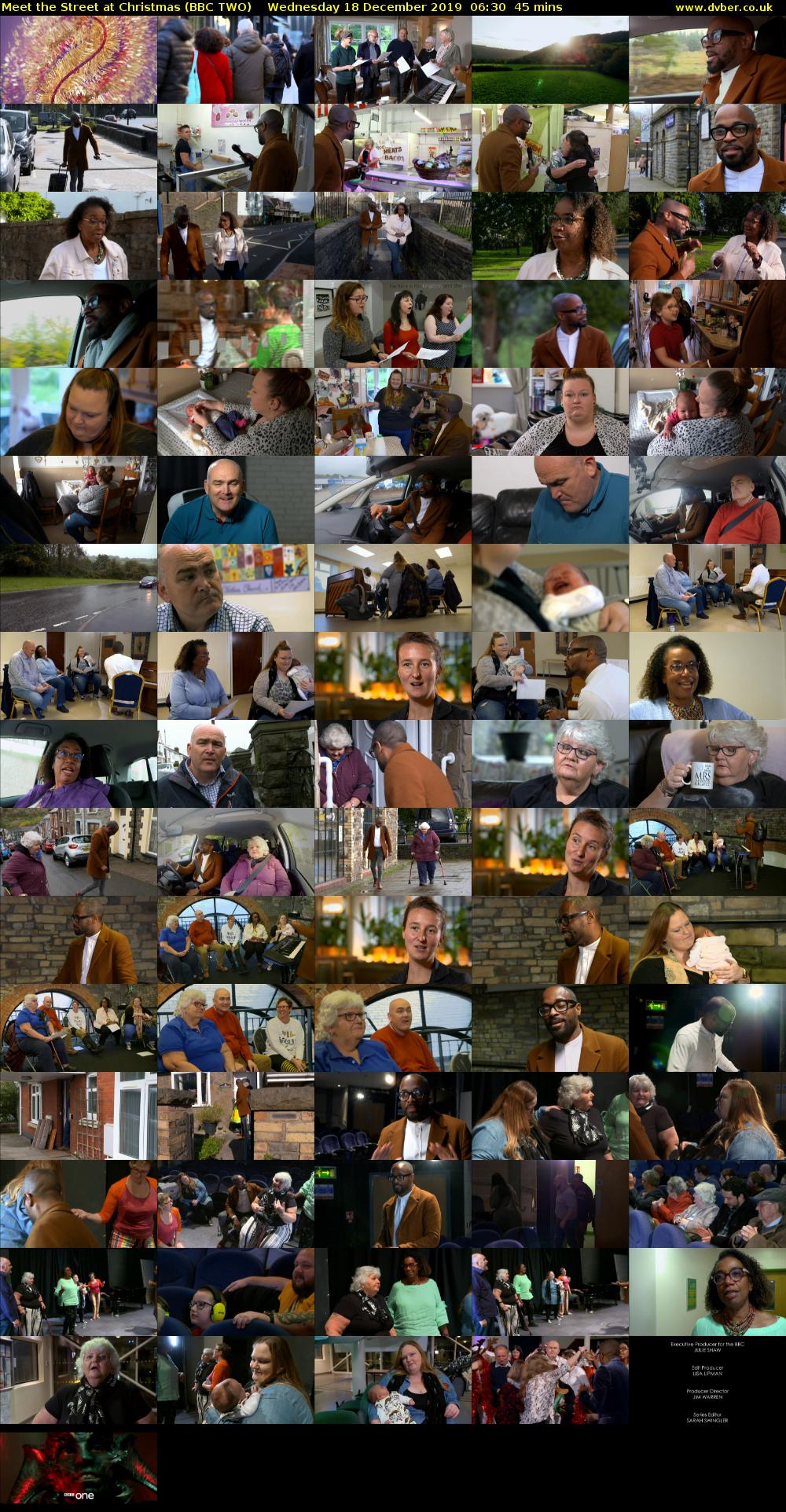Meet the Street at Christmas (BBC TWO) Wednesday 18 December 2019 06:30 - 07:15
