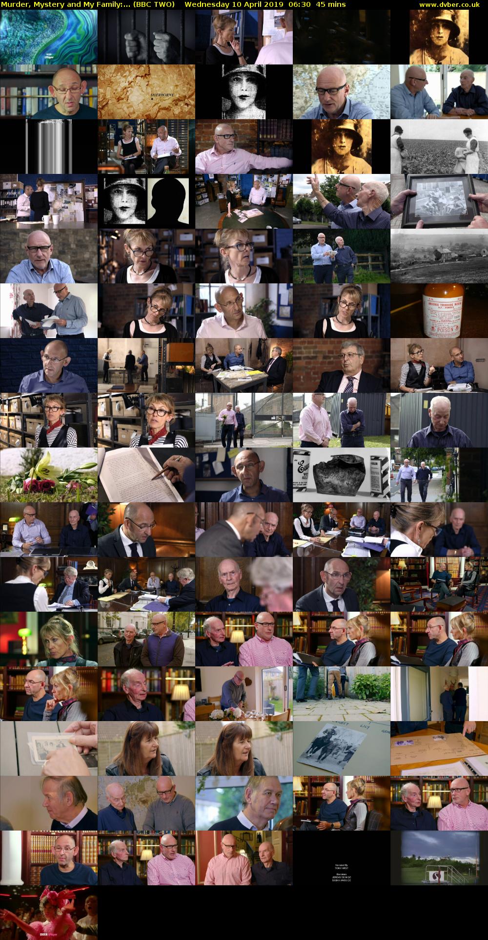 Murder, Mystery and My Family:... (BBC TWO) Wednesday 10 April 2019 06:30 - 07:15