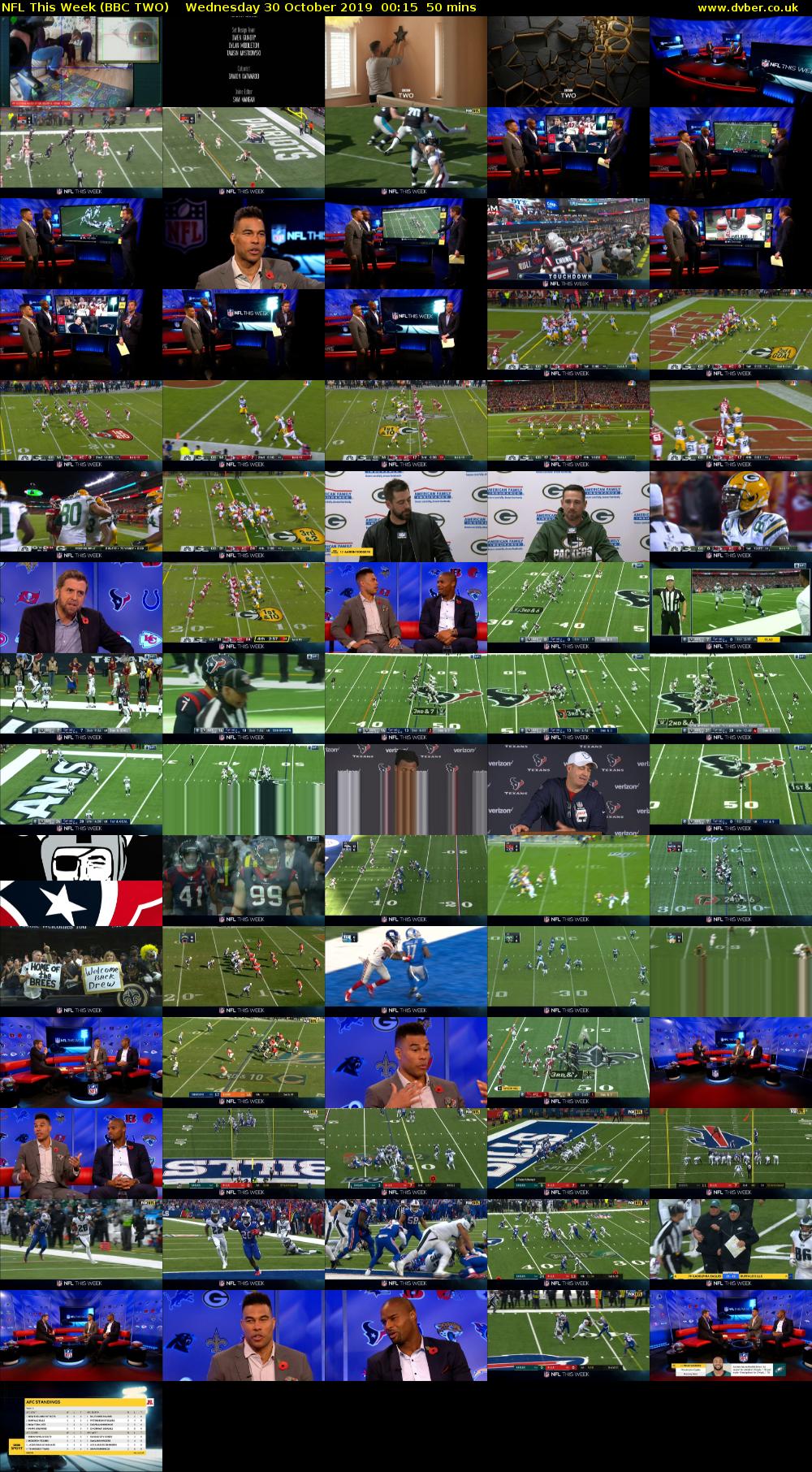 NFL This Week (BBC TWO) Wednesday 30 October 2019 00:15 - 01:05