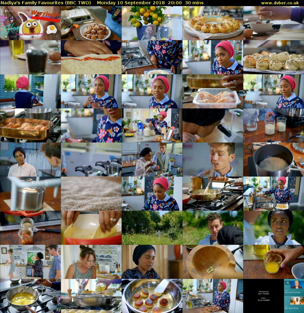 Nadiya's Family Favourites (BBC TWO) Monday 10 September 2018 20:00 - 20:30