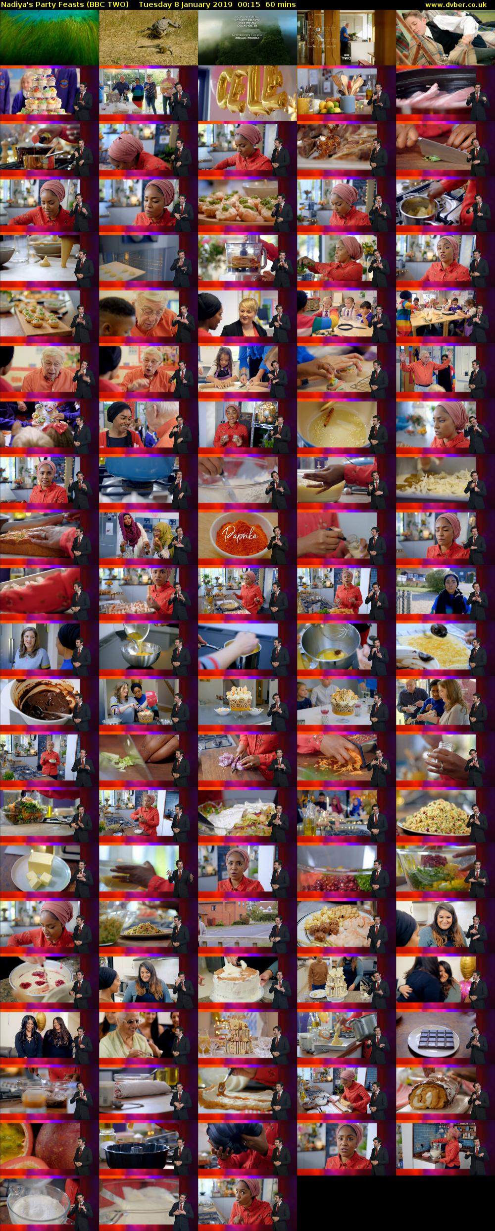 Nadiya's Party Feasts (BBC TWO) Tuesday 8 January 2019 00:15 - 01:15
