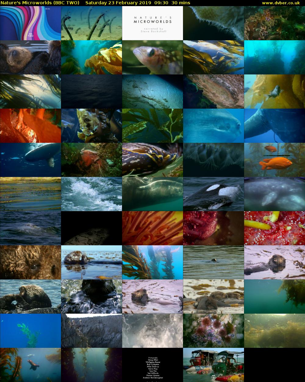 Nature's Microworlds (BBC TWO) Saturday 23 February 2019 09:30 - 10:00