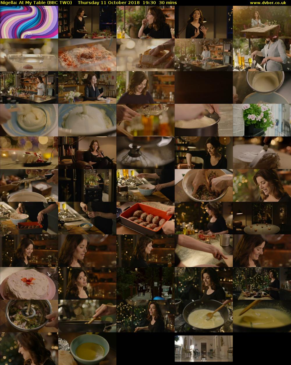 Nigella: At My Table (BBC TWO) Thursday 11 October 2018 19:30 - 20:00