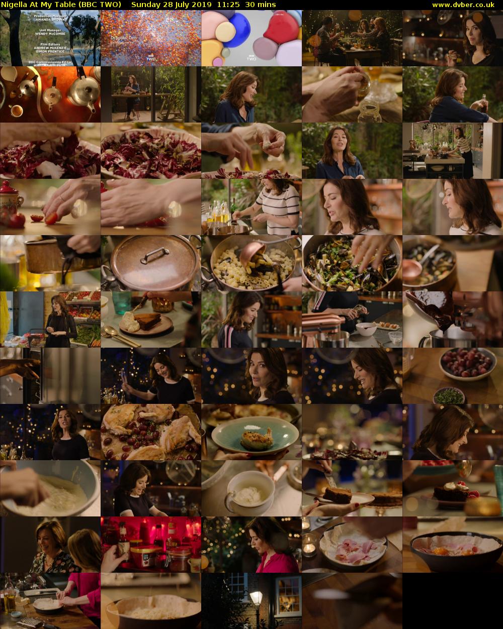 Nigella At My Table (BBC TWO) Sunday 28 July 2019 11:25 - 11:55