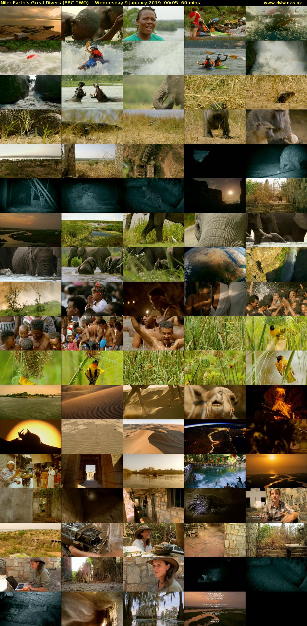 Nile: Earth's Great Rivers (BBC TWO) Wednesday 9 January 2019 00:05 - 01:05