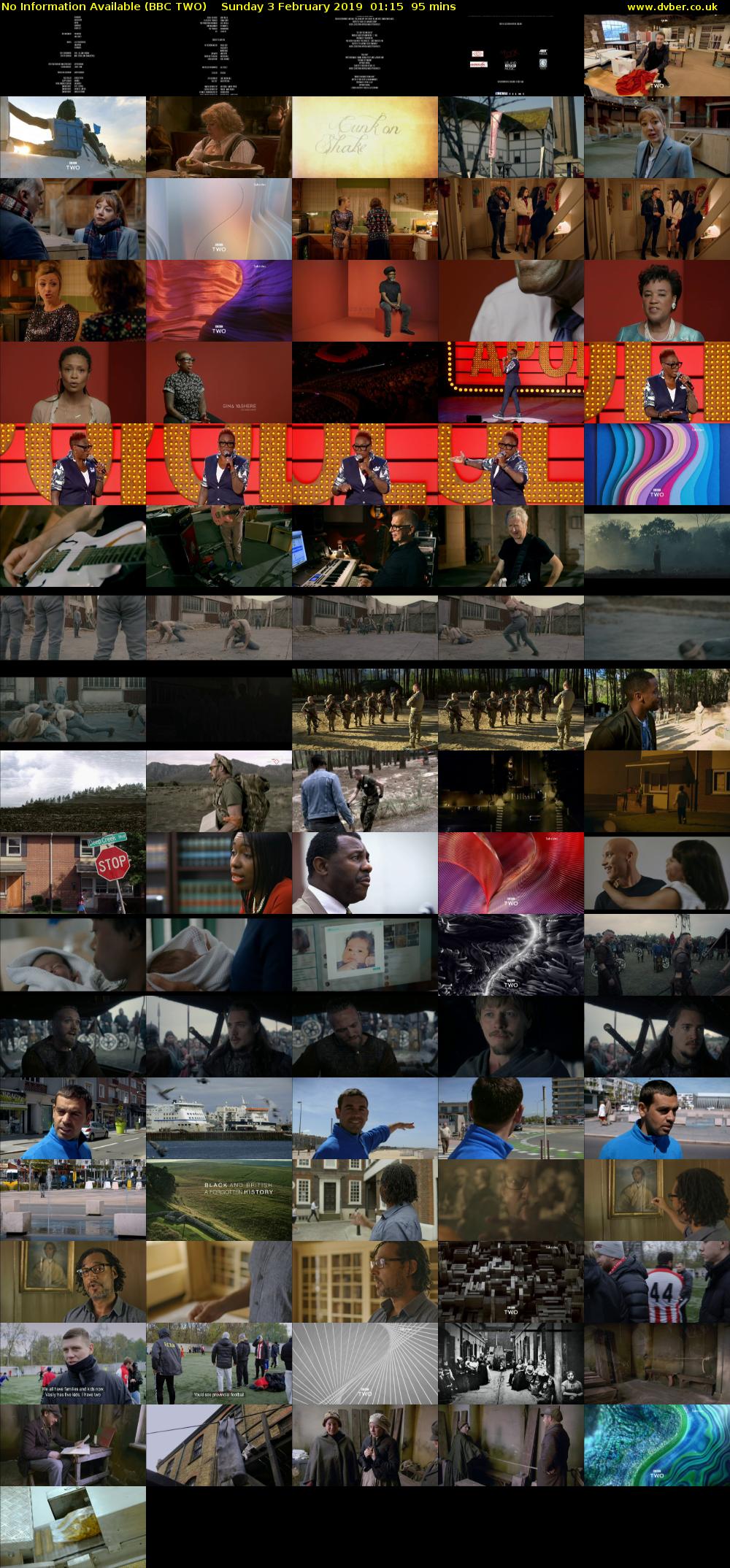 No Information Available (BBC TWO) Sunday 3 February 2019 01:15 - 02:50