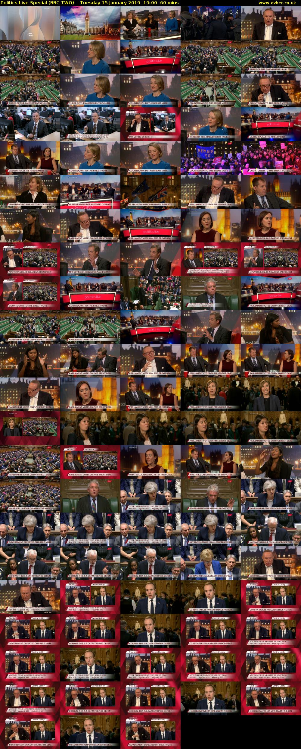 Politics Live Special (BBC TWO) Tuesday 15 January 2019 19:00 - 20:00