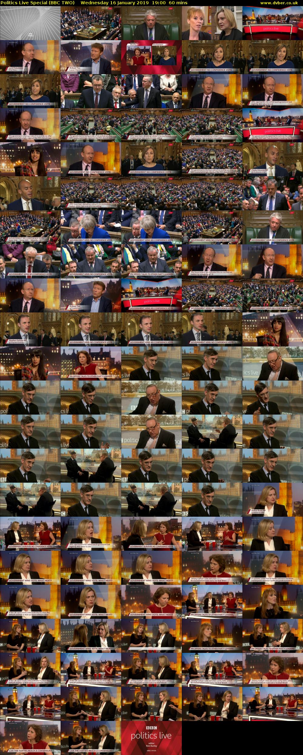 Politics Live Special (BBC TWO) Wednesday 16 January 2019 19:00 - 20:00