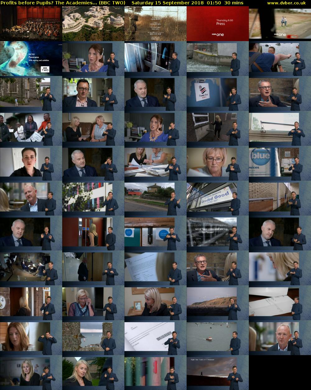 Profits before Pupils? The Academies... (BBC TWO) Saturday 15 September 2018 01:50 - 02:20