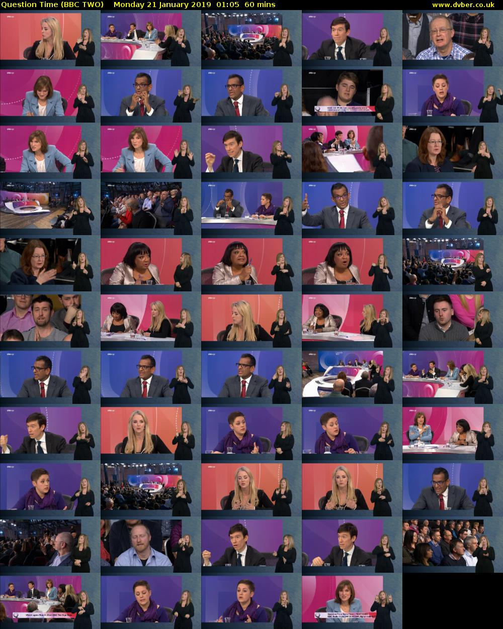 Question Time (BBC TWO) Monday 21 January 2019 01:05 - 02:05