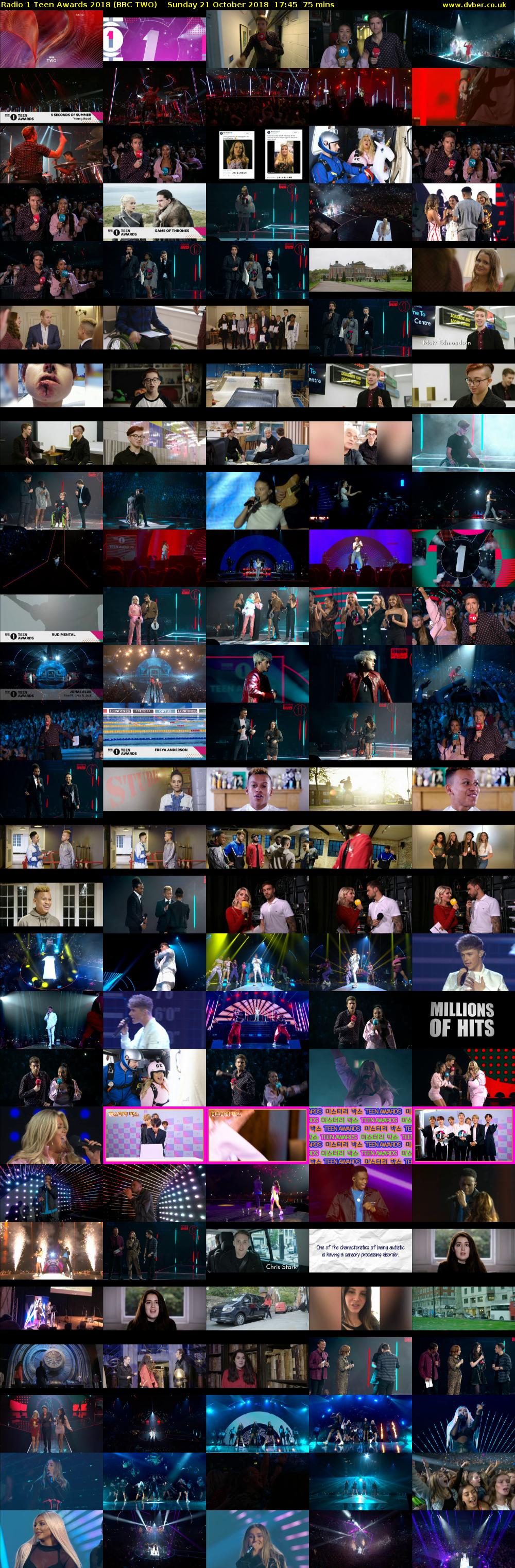 Radio 1 Teen Awards 2018 (BBC TWO) Sunday 21 October 2018 17:45 - 19:00