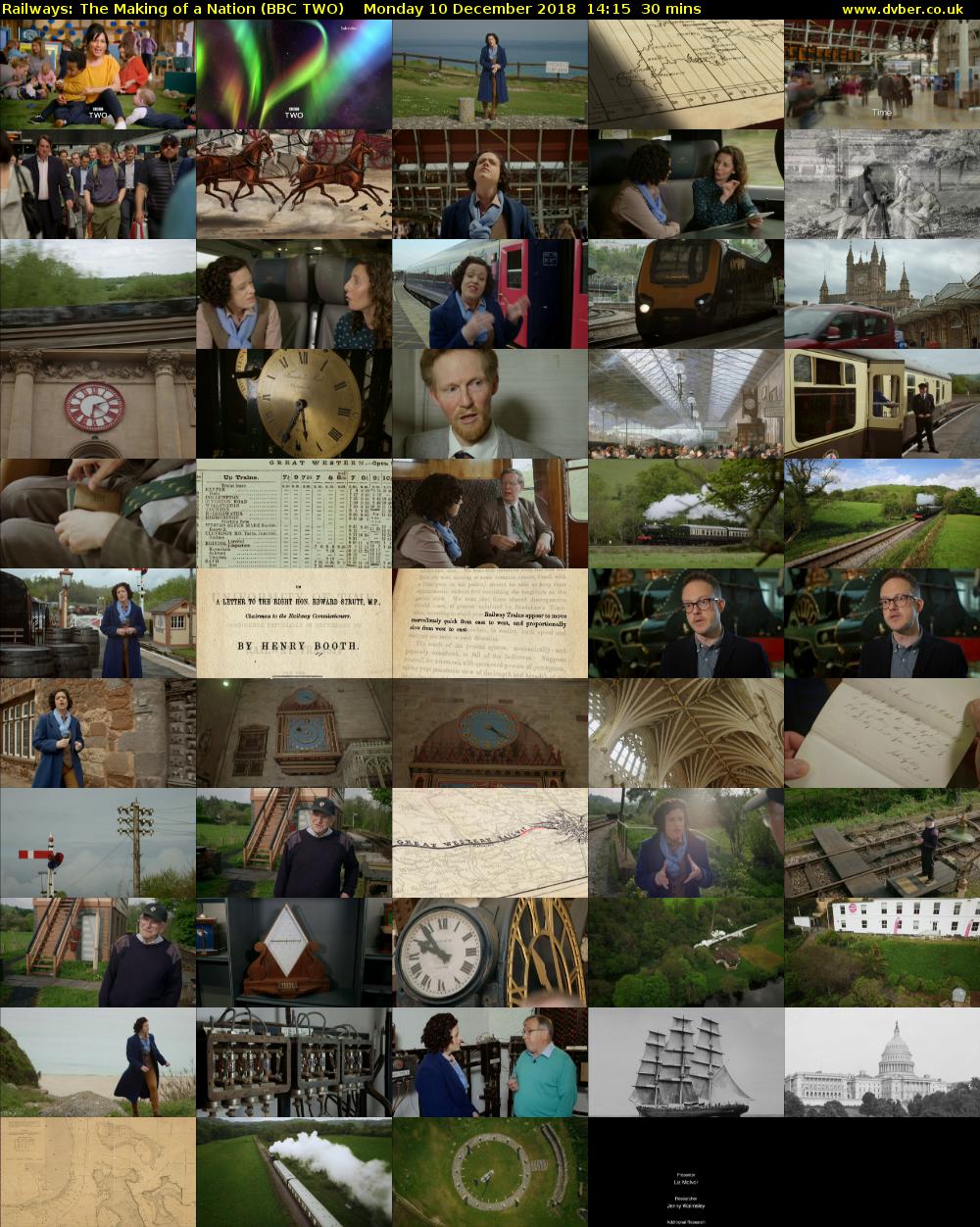 Railways: The Making of a Nation (BBC TWO) Monday 10 December 2018 14:15 - 14:45