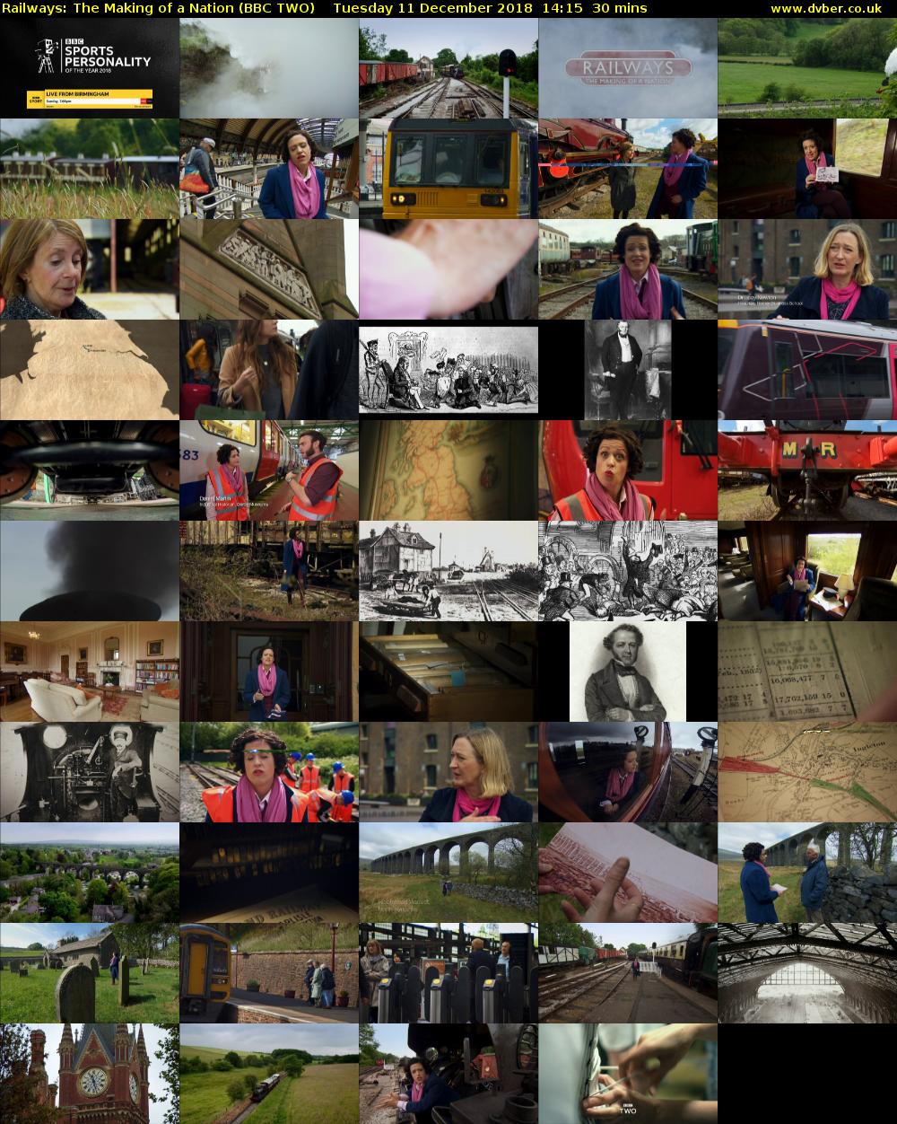 Railways: The Making of a Nation (BBC TWO) Tuesday 11 December 2018 14:15 - 14:45