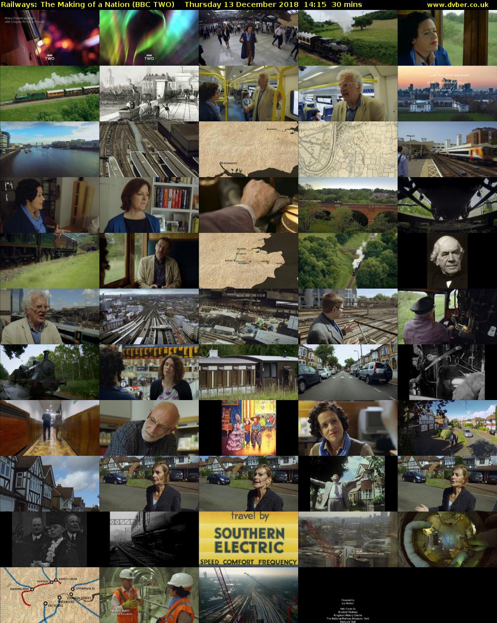 Railways: The Making of a Nation (BBC TWO) Thursday 13 December 2018 14:15 - 14:45