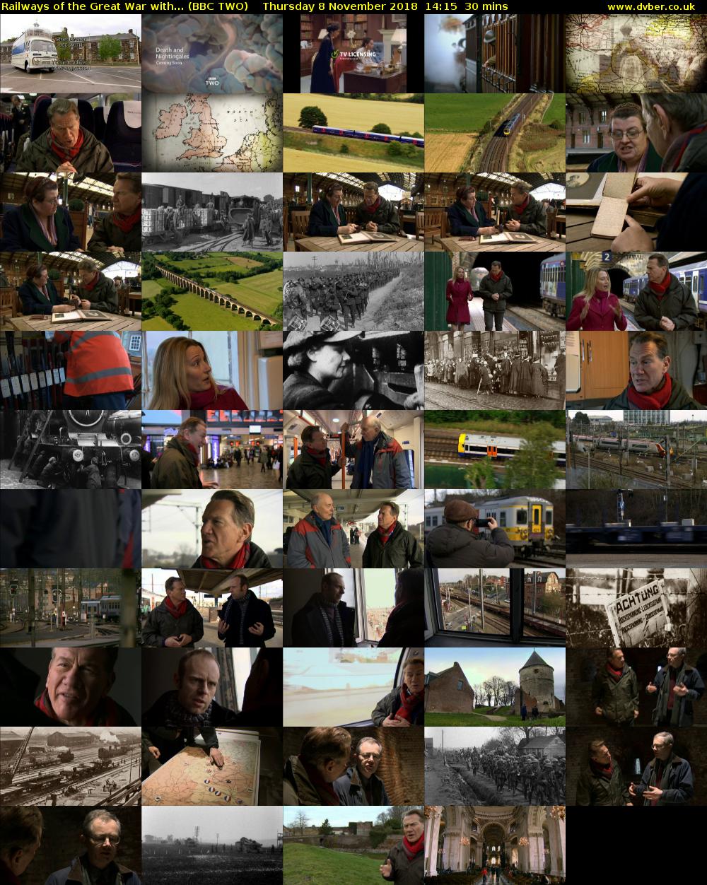 Railways of the Great War with... (BBC TWO) Thursday 8 November 2018 14:15 - 14:45