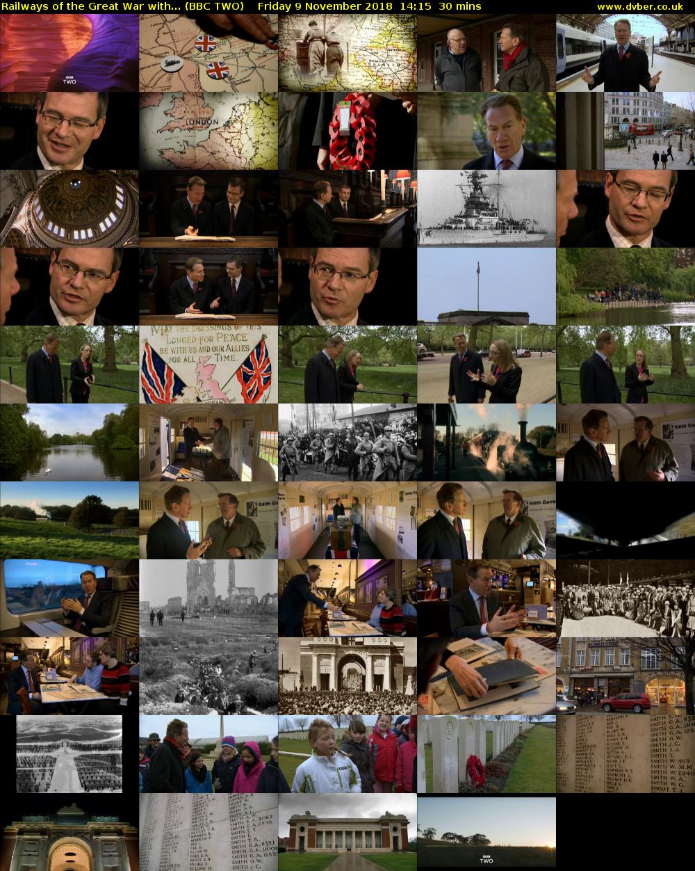 Railways of the Great War with... (BBC TWO) Friday 9 November 2018 14:15 - 14:45