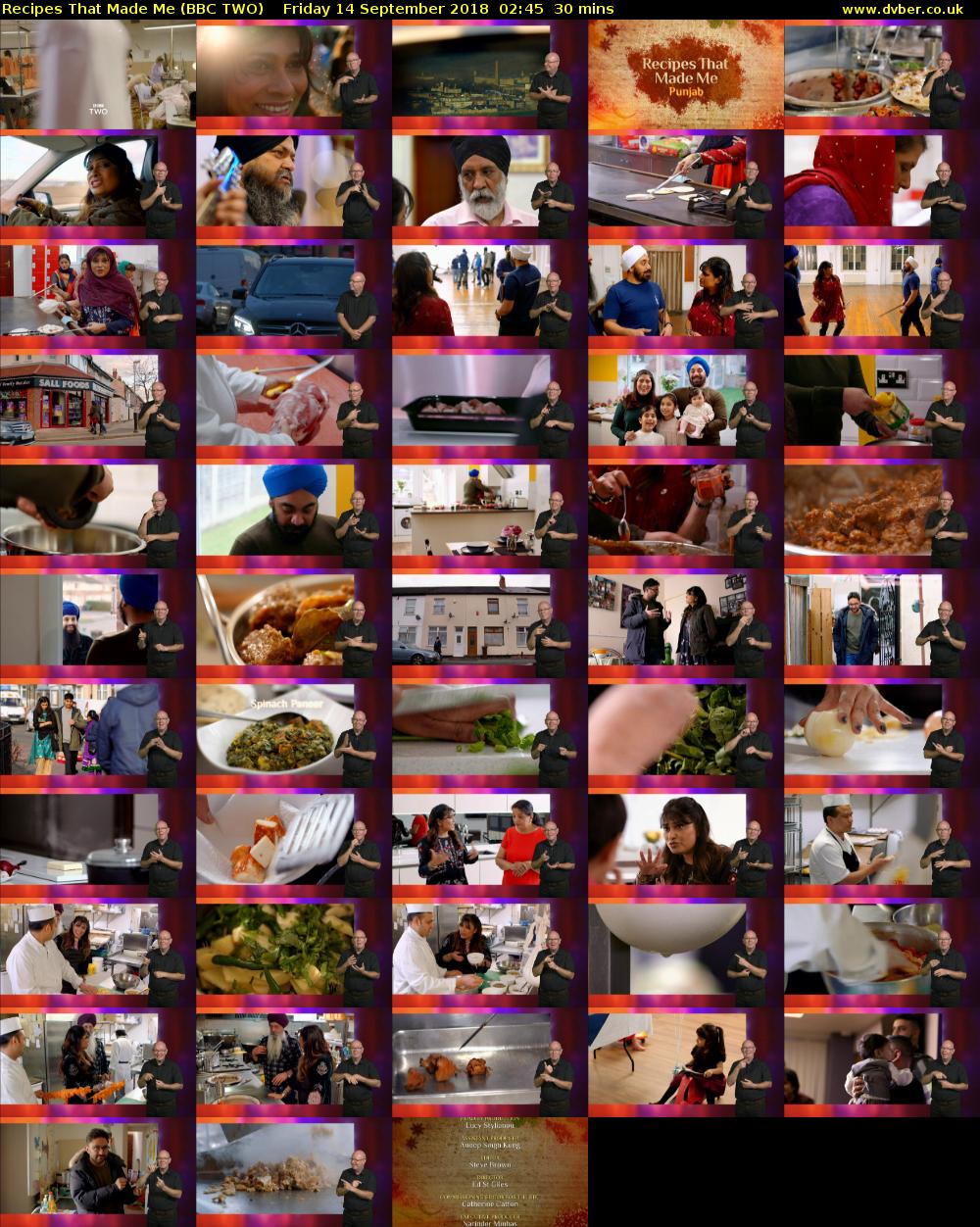 Recipes That Made Me (BBC TWO) Friday 14 September 2018 02:45 - 03:15