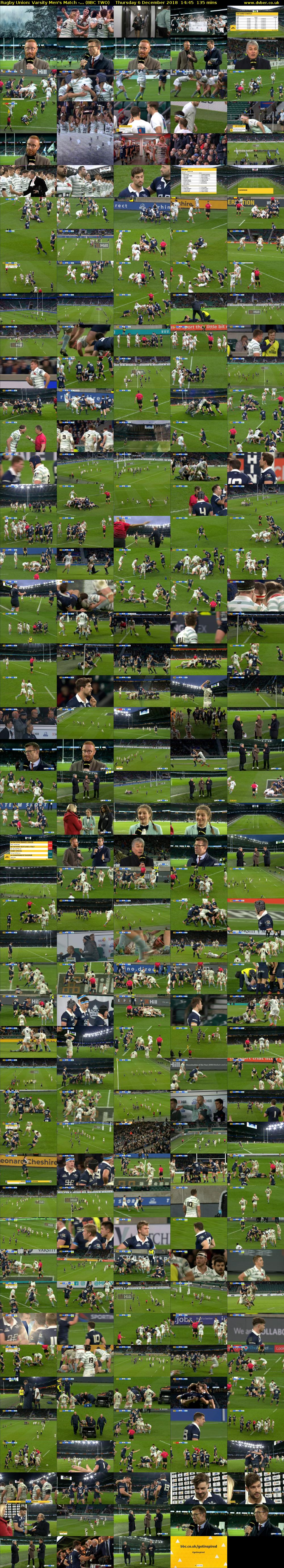 Rugby Union: Varsity Men's Match -... (BBC TWO) Thursday 6 December 2018 14:45 - 17:00