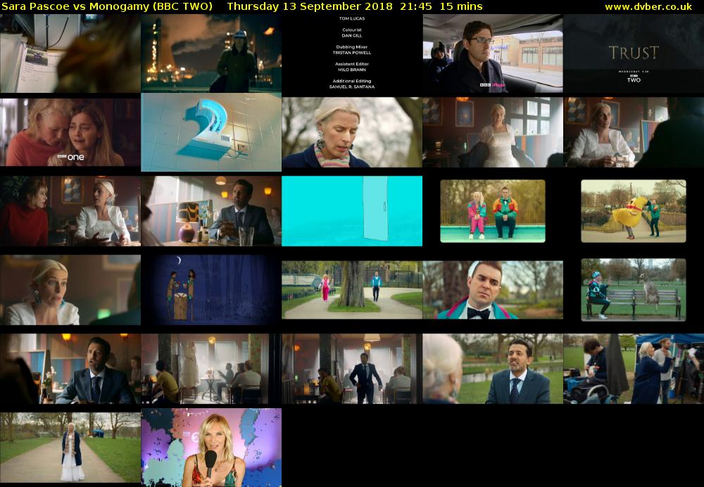 Sara Pascoe vs Monogamy (BBC TWO) Thursday 13 September 2018 21:45 - 22:00
