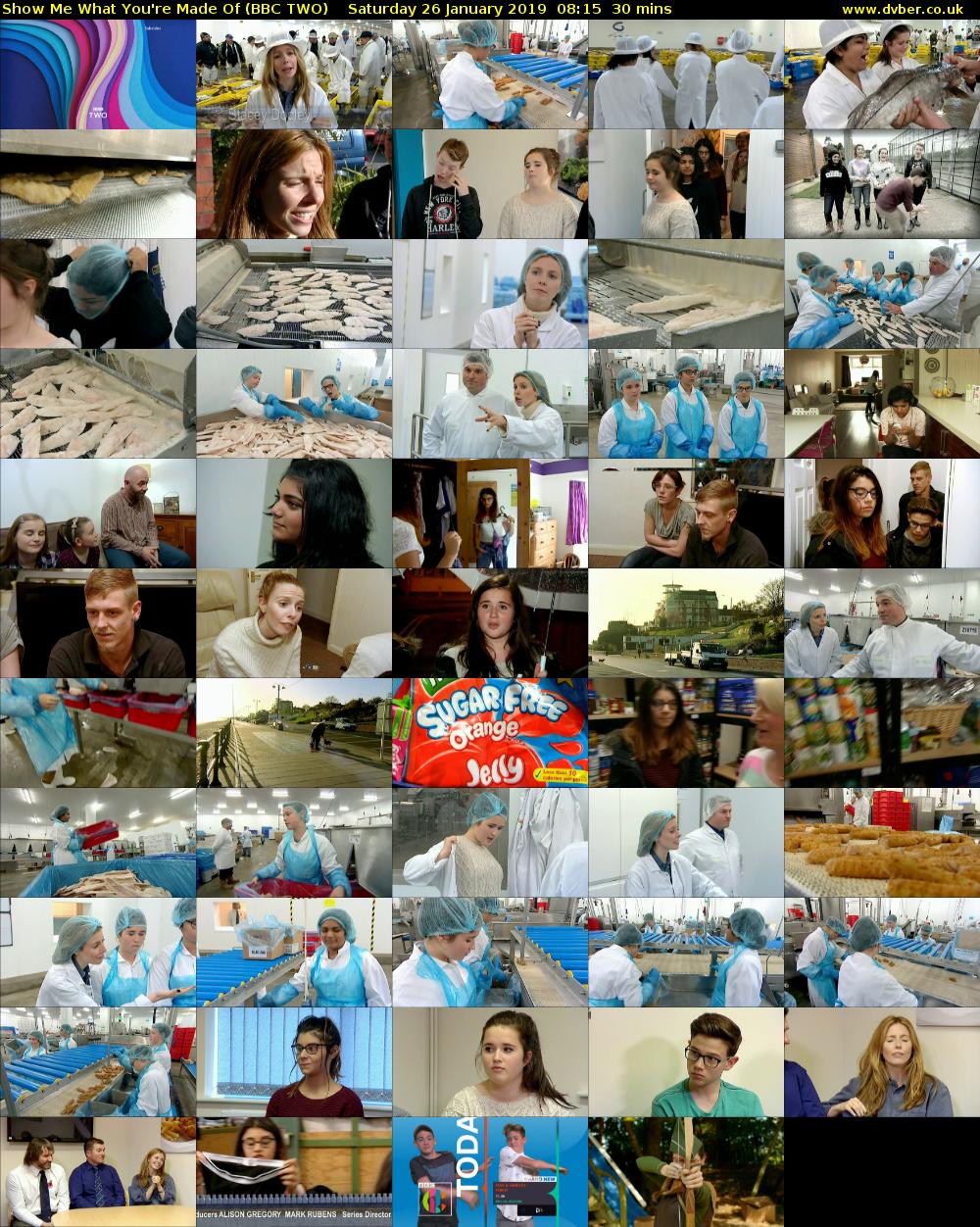 Show Me What You're Made Of (BBC TWO) Saturday 26 January 2019 08:15 - 08:45