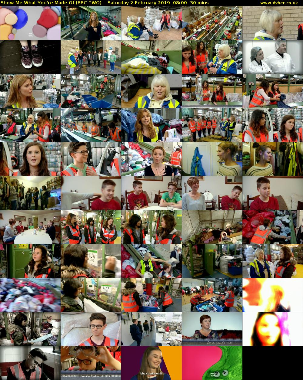 Show Me What You're Made Of (BBC TWO) Saturday 2 February 2019 08:00 - 08:30