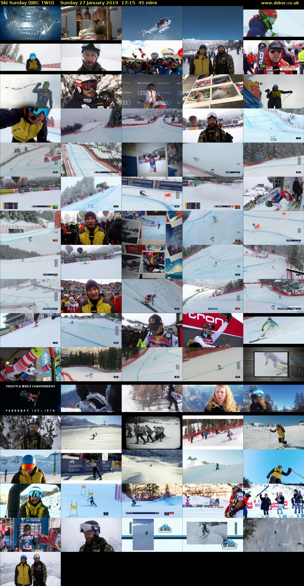 Ski Sunday (BBC TWO) Sunday 27 January 2019 17:15 - 18:00