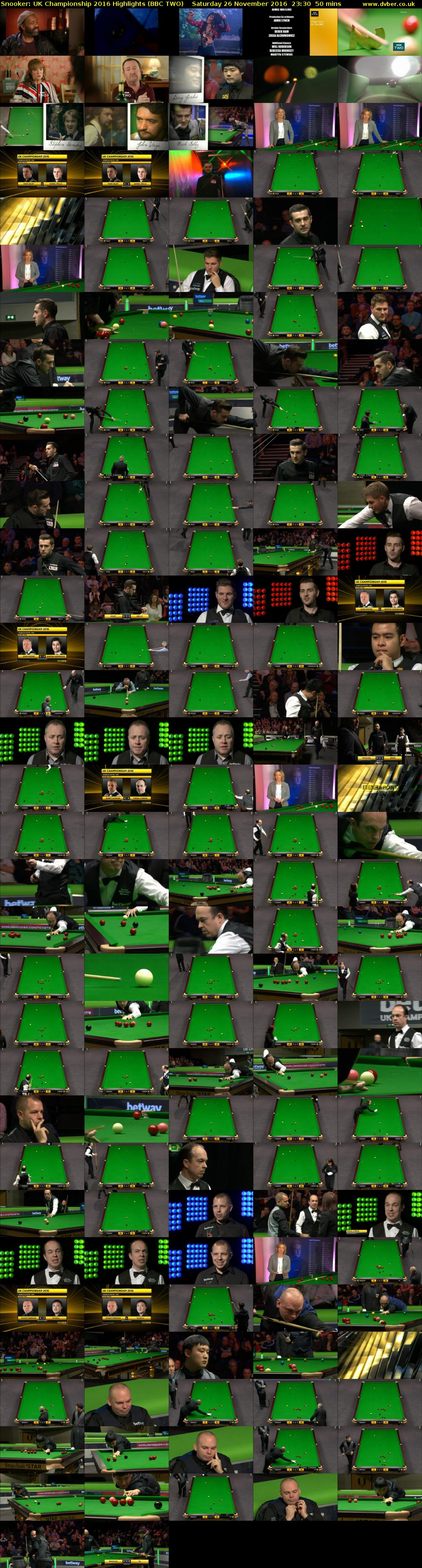 Snooker: UK Championship 2016 Highlights (BBC TWO) Saturday 26 November 2016 23:30 - 00:20