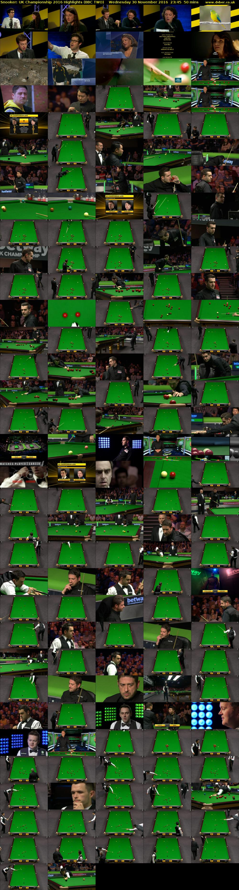 Snooker: UK Championship 2016 Highlights (BBC TWO) Wednesday 30 November 2016 23:45 - 00:35