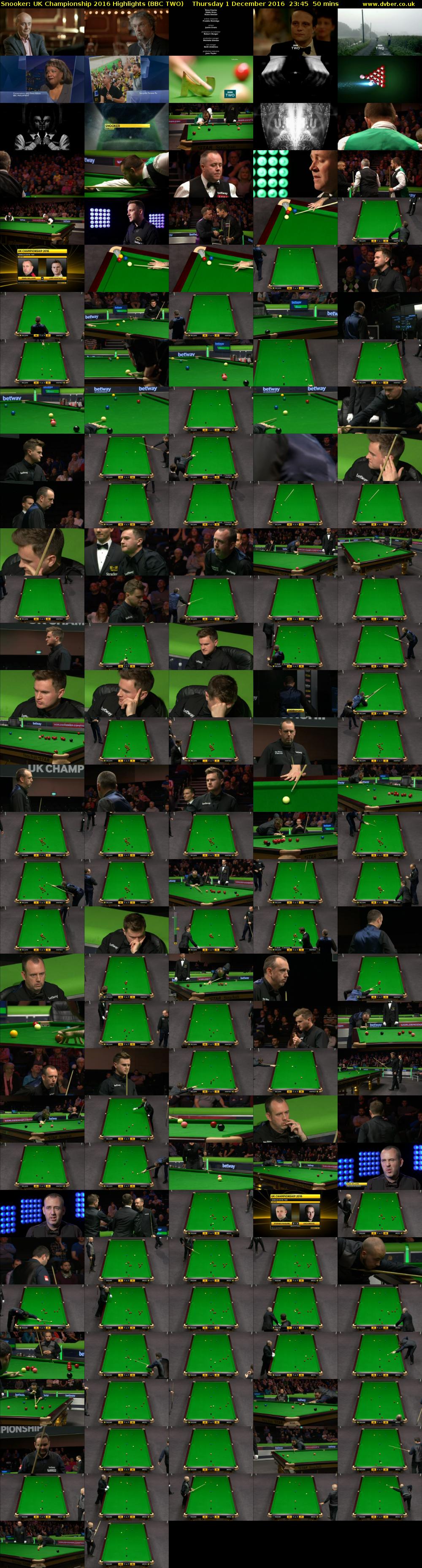 Snooker: UK Championship 2016 Highlights (BBC TWO) Thursday 1 December 2016 23:45 - 00:35