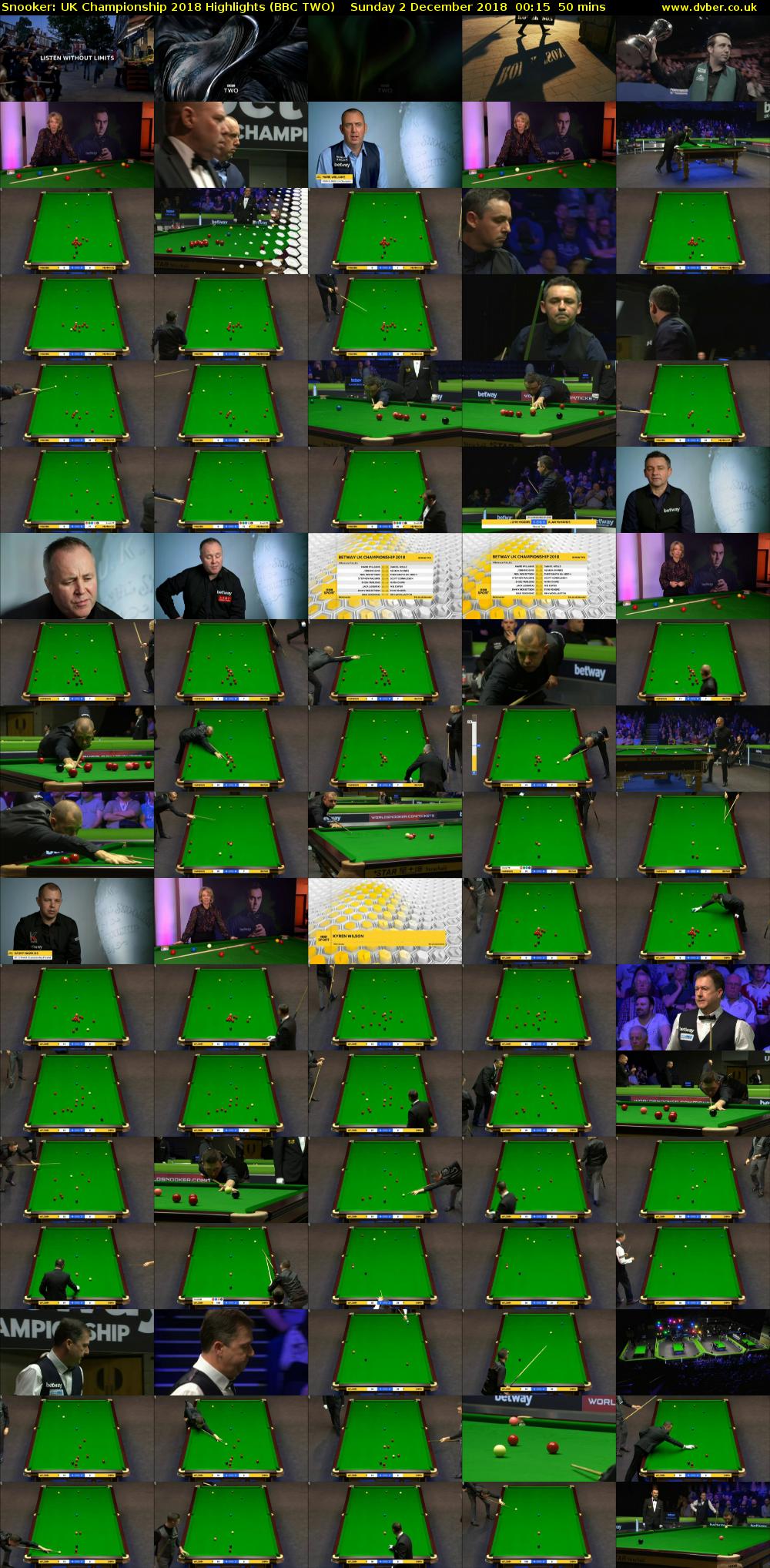 Snooker: UK Championship 2018 Highlights (BBC TWO) Sunday 2 December 2018 00:15 - 01:05