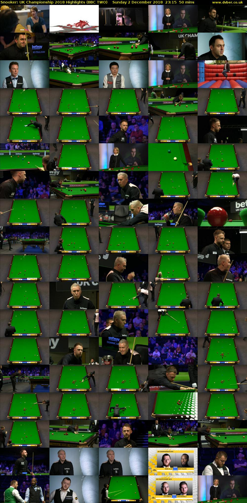 Snooker: UK Championship 2018 Highlights (BBC TWO) Sunday 2 December 2018 23:15 - 00:05