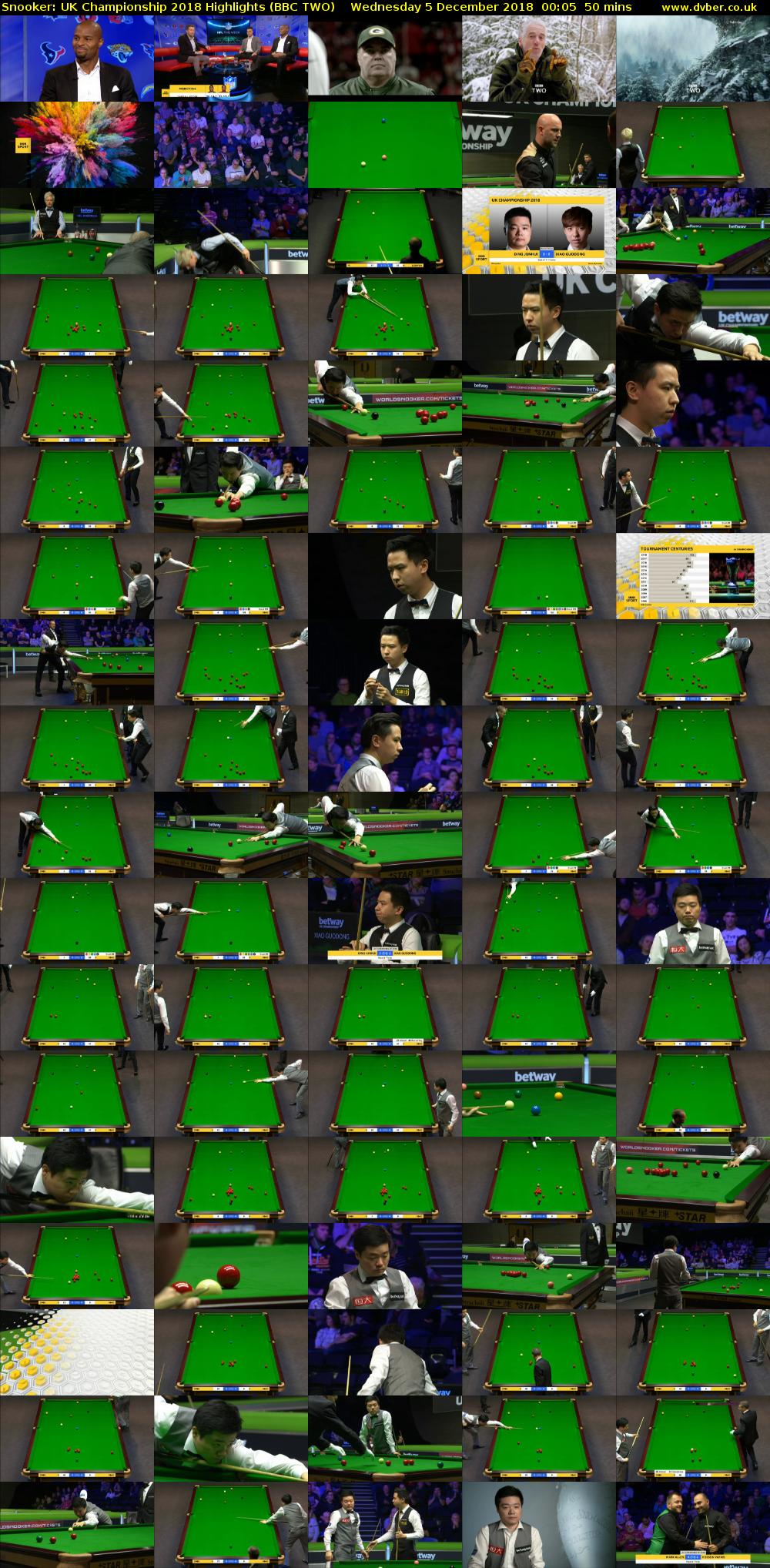 Snooker: UK Championship 2018 Highlights (BBC TWO) Wednesday 5 December 2018 00:05 - 00:55