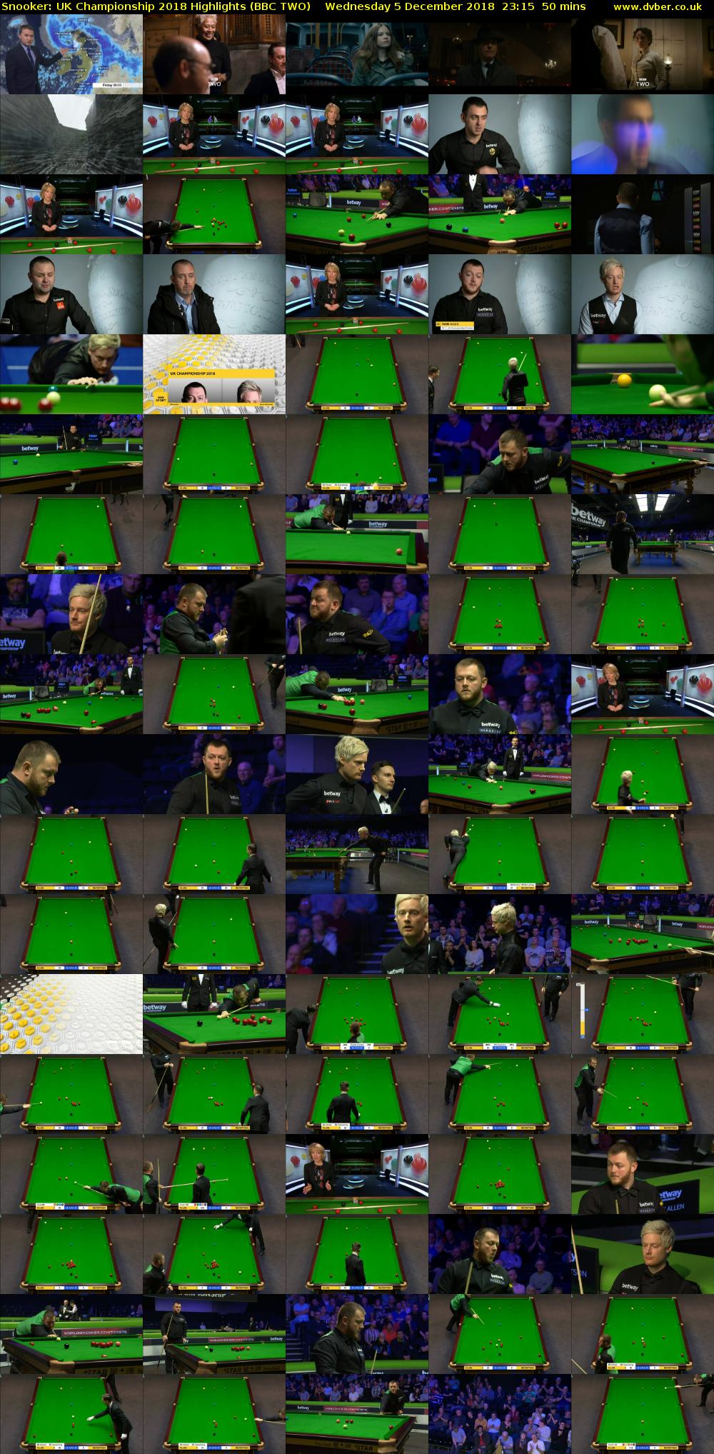 Snooker: UK Championship 2018 Highlights (BBC TWO) Wednesday 5 December 2018 23:15 - 00:05