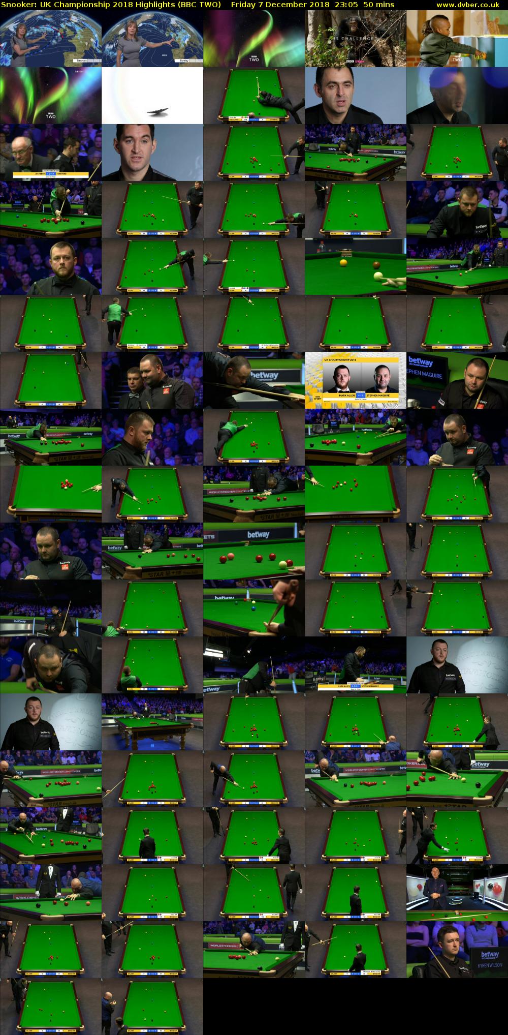 Snooker: UK Championship 2018 Highlights (BBC TWO) Friday 7 December 2018 23:05 - 23:55