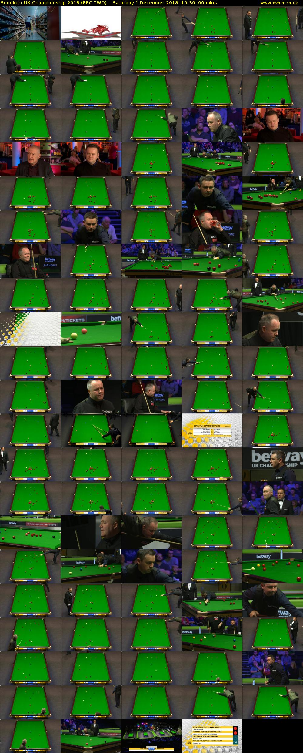 Snooker: UK Championship 2018 (BBC TWO) Saturday 1 December 2018 16:30 - 17:30