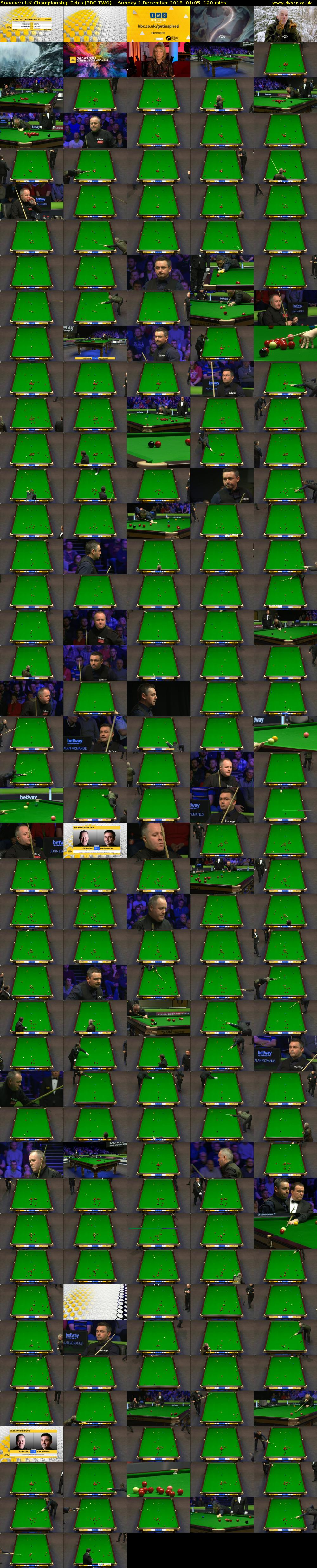 Snooker: UK Championship Extra (BBC TWO) Sunday 2 December 2018 01:05 - 03:05