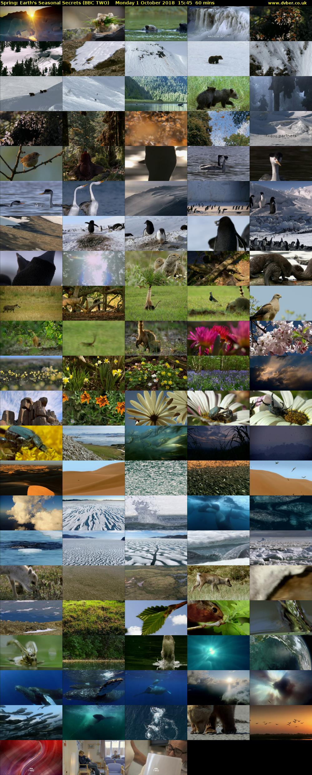 Spring: Earth's Seasonal Secrets (BBC TWO) Monday 1 October 2018 15:45 - 16:45
