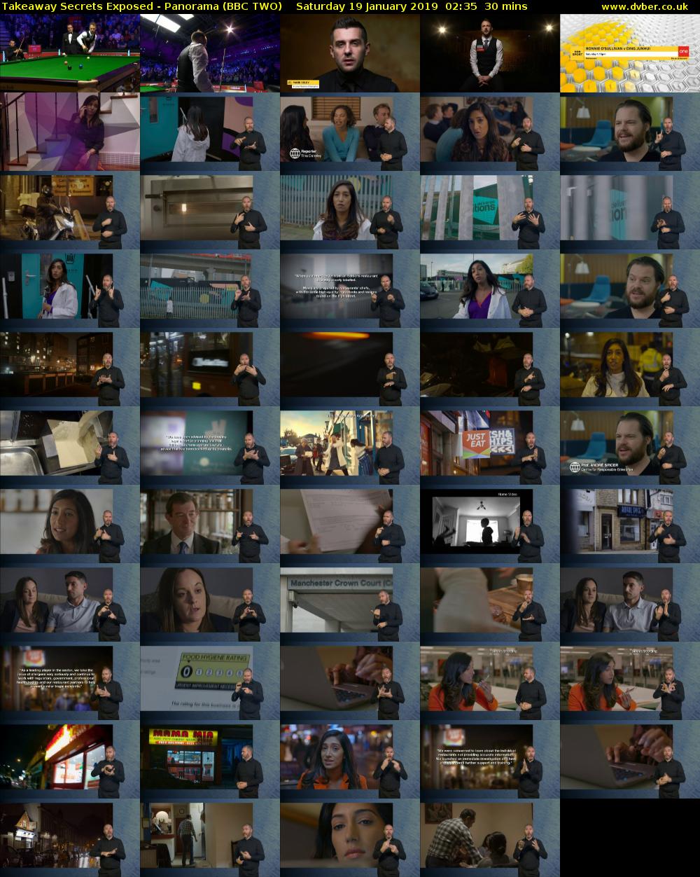 Takeaway Secrets Exposed - Panorama (BBC TWO) Saturday 19 January 2019 02:35 - 03:05